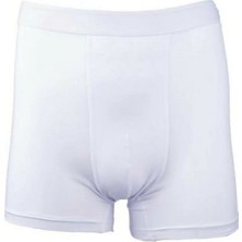 Tutku 0114 Likralı Erkek Boxer Beyaz Renkli 6'lı Paket Konforlu Paça Tipi