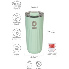 Espressolab Paslanmaz Çelik Yeşil Mug Termos 600 ml No:62