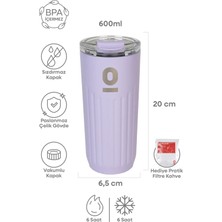 Espressolab Paslanmaz Çelik Mor Mug Termos 600 ml No:63