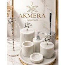 Akmera Home Ultra Lüks 8 Parça Mermer Banyo Aksesuar Seti – Premium Seri