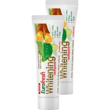 Eurofresh Beyazlatıcı Aloe Veralı Misvaklı Diş Macunu 112G 2'li Set Ferah Nefes Sağlayan