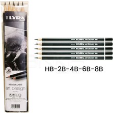 Lyra Art Design 5 Li Profesyonel Dereceli Kalem Seti Renkli Ölçüler HB-2B-4B-6B-8B