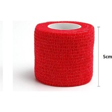 Dedeks 5 cm Kırmızı Renkli Kendinden Yapışkanlı Elastik Coban Bandaj Profesyonel Kalite ve Medikal Standartlara Uygun