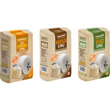 Kappadokia Siyez Unu 1 kg + Kavılca Unu 1 kg + Spelt Kızıl Buğday Unu 1 kg Türkiye Menşeli Taş Değirmede Öğütülmüş