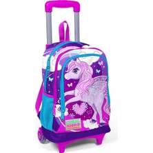 Coral High Kids Mor Pembe Işıklı Tekerlekli İki Bölmeli Çekçekli Sırt Çantası Cinsiyet: Kız 23908