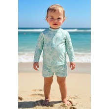 Tuğba Kuğu Uv Korumalı Uzun Kollu Erkek Bebek Mayo - Mint Ocean Dream