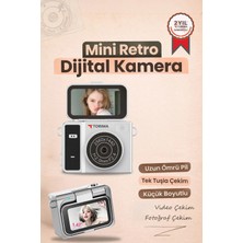 Torima Mini Dijital Kamera 2K Flip Ekranlı Selfie Video Vlog Kamerası CMR46 Siyah