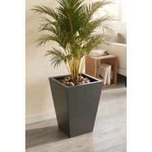 Desen Dekorasyon Zenith 40 cm Dikey Metal Saksı - İç ve Dış Mekan Modern Dekoratif Saksılık (40x30/20 Cm)