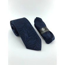 Pierro Pierroni Lacivert Desenli Kravat Microfiber Kumaş ile Özel Günler İçin Uygun