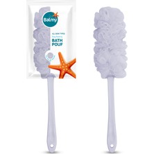 Balmy Saplı Banyo Lifi Mor Renkli Kolay Köpüren Malzeme ile Tüm Cilt Tipleri için 44 cm