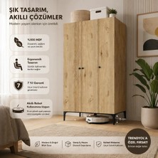 Free 3 Kapalı,6 Raf Bölmeli,1 Askı Bölmeli Dolap/ GARDIROP(%100MDF)