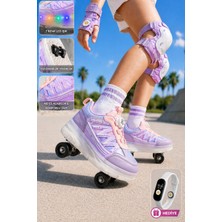 Muggo SKATE Çocuk Işıklı Patenli Tekerlekli Sneaker Spor Ayakkabı