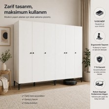 Venatto Free 6 Kapılı,12 Raflı,2 Askılıklı  Ayrı Kullanıma Uygun Dolap/gardırop (MDF)