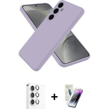 İlk El Grup Pilelistore™ Galaxy S25 Kılıf Ahenk Serisi - Şeffaf Pasifik Cam Ekran Koruyucu + Raze Metal Kamera Lens - Gs