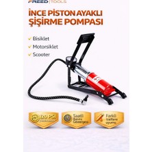 Freed Tools Göstergeli Pompa Basınç Göstergeli Ayak Pompası Araç Lastik Top Balon Bisiklet Lastikleri Şişirme Aparatı