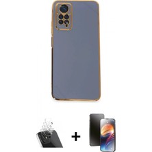 Pileli Store Pilelistore™ Redmi Note 12 Pro 4g Kılıf Yankı Serisi - Siyah 3D Antistatik Mat Seramik Nano Ekran Koruyucu + Kamera Lens Koruma Cam - Sf