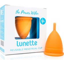 Lunette Menstrüel Kupa Model 2 Turuncu Renk 30 ml Hacim ile Doğum Yapmış Kullanıcılar için Uygun