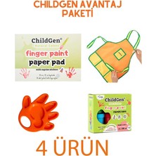 Childgen Yıkanabilir Parmak Boyası-Resim Defteri-Sulu Boya Paleti-Aktivite Önlüğü Okul Öncesi Boyama Seti