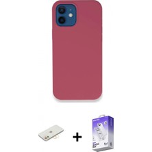 Pileli Store Pilelistore™ iPhone 12 Kılıf Zirve Modern Özel Seri - Siyah Bilvis 5in1 3D Magic Cam Ekran Koruyucu + Renkli Kamera Lens Koruma Cam - Sı