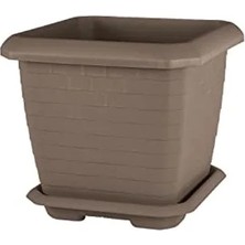 Calperia 44,2 cm Kare Saksı, 44 Litre Kapasiteli, Tabaklı Tasarım