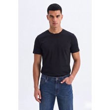 Guaraz Erkek/unisex Slim Fit Dar Kesim Likralı Vücuda Oturan Yumuşak Dokulu Bisiklet Yaka Tişört