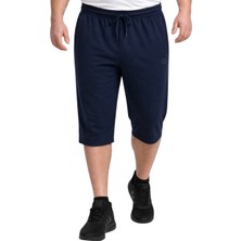 Battal Moda Battalmoda Erkek Büyük Beden Lacivert Iki Iplik Cep Fermuarlı Kapri 3xl-4xl-5xl-6xl-7xl-8xl