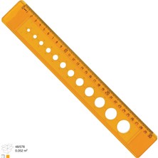 Ark Şeffaf 30 cm Cetvel ve Daire Çizim Şablonu