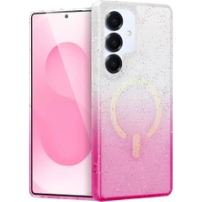 MarkEntegra Newface Samsung Galaxy S25 Plus Pummel Shiny Magsafe Kapak - Pembe