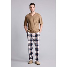 DeFacto Pijama Takımı Regular Fit Kısa Kollu Üst Kareli Alt H4747AX26SP