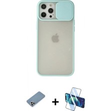 Pileli Store Pilelistore™ iPhone 12 Pro Max Kılıf Vadi Çizgi - Siyah 3D Antistatik Cam Ekran Koruyucu + Shine Kamera Lens Koruma Cam - Gı