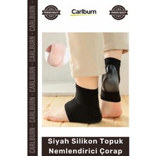 Carlburn Özel Üretim Çatlak Karşıtı Ayak Bakım Yumuşatıcı Esnek Tam Siyah Silikon Topuk Nemlendirici Çorap