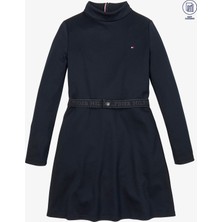 Tommy Hilfiger Adp Branded Punto Çocuk Mavi Elbise