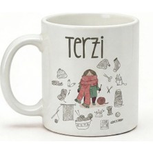 Desene Bak Terzi Yazılı Baskılı Seramik Hediye Kupa Bardak