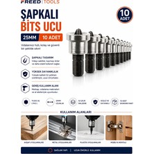 Freed Tools 10 Adet Şapkalı Bits Ucu 25 mm Ph2 Yıldız Vidalama Matkap Tornavida Uç Seti