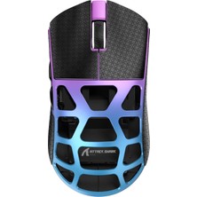 Attack Shark R3 Magnezyum Alaşımlı Kablosuz Gaming Mouse – 46G Ultra Hafif, Pixart PAW3395 Sensör, 8k Tepki Hızı, Bt/2.4g/kablolu Üçlü Mod, 26000 Dpı Ayarlanabilir, Windows/xbox/ps Uyumlu - Tw Purple