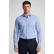 Bisse Regular Fit Erkek Uzun Kollu Cepsiz Mavi Gömlek  BSGMKLS25321_D35