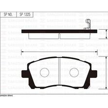 SANGSIN Sangsın SP1225 Ön Fren Balata Subaru Forester 2.0l S Turbo 97-02 / Outback 2.5l 3.0l 99-09 26296AE080-26296AE100-26296AE141