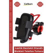 Carlburn Özel Üretim Silikon Sarsıntısız Siyah Ayarlanabilir Lastik Destekli Standlı Bisiklet Telefon Tutucu