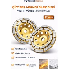 Freed Tools 115 mm Çift Sıra Mermer Silme Diski Beton Taşlama Diski Elmas Taşlama Avuç Taşlama Uyumlu