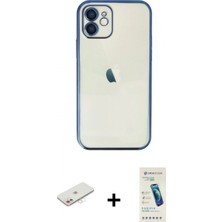 Pileli Store Pilelistore™ iPhone 12 Kılıf Vadi Minimal - Şeffaf Pasifik Cam Ekran Koruyucu + Renkli Kamera Lens Koruma Cam - Yl
