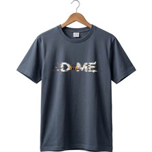 Widi Unisex Müzik Temalı Dome Yazılı Kulaklık Figürlü Glitch Tasarım Sokak Stili %100 Pamuk Basic T-Shirt