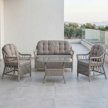 Canisa Linaria Serisi Cappucino Rattan Cappucino Minder Bahçe Takımı, Balkon Takımı