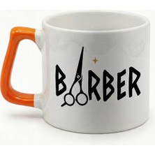 Desene Bak Barber Yazılı Berberlere Hediyelik Baskılı Seramik Hediye Kupa Bardak