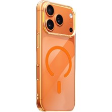 iPhone 17 Pro Uyumlu Kılıf M-Safe Şarj Özellikli Wiwu YXK-207 Invisible Pro Sert Pc Kapak Turuncu