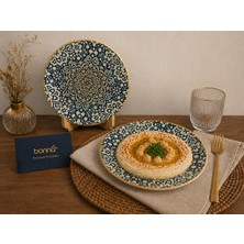 Bonna 2'li Pasta / Tatlı Tabağı / Meze / Appetizer Tabağı Yan Servis Tabağı  Alhambra Gourmet Flat Plate 2
