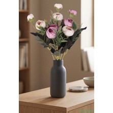 Yapay Çiçek Sitesi Yapay Pastel Şakayık Gül Demeti 31CM Krem-Pembe