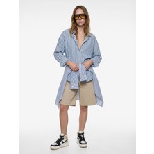 Koton Düğmeli Uzun Kollu Klasik Yaka Oversize Gömlek