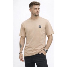 Erkek Basic Tişört Regular Fit Bisiklet Yaka Minimal Logo