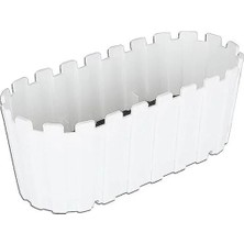 Calperia 30 cm Balkon Saksısı, 3 Litre Kapasite, Beyaz Renk