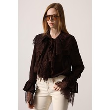 Benevento Clothing Dantel Detaylı Gömlek